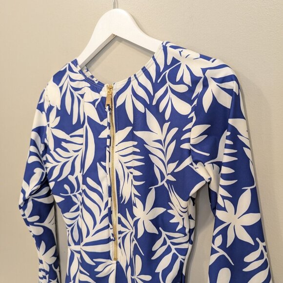 Kate Spade Women One-piece Long Sleeve Rash Guard Blue Berry Swimwear - Size S - Picture 4 of 8